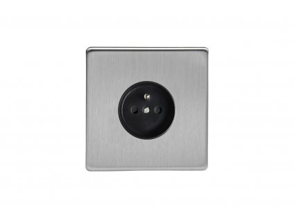 Síťová zásuvka MAINS SOCKET - Bezšroubkový - 1-modulový - kartáčovaná ocel
