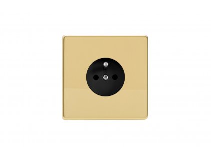 Designová zásuvka Síťová zásuvka MAINS SOCKET - Bezšroubkový - 1-modulový - leštěná mosaz, Síťová zásuvka MAINS SOCKET - Bezšroubkový - 1-modulový - leštěná mosaz