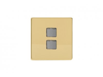 Rámeček PLATE - BEZŠROUBKOVÉ - leštěná mosaz / Keystone, keystone plate XEVD2S screwless polished brass