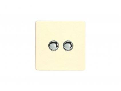 Tlačítkový spínač IMPULSE - 2-modulový schodišťový (č.6) 6A - Bezšroubkový - bílá čokoláda, momentary XDWP2S screwless white chocolate