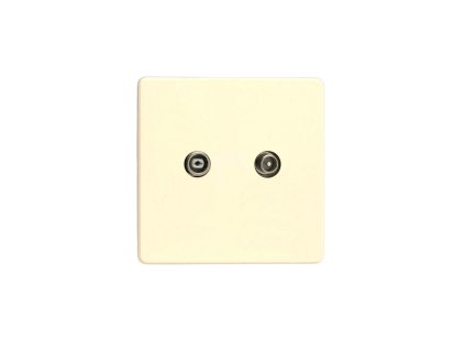 Designová zásuvka TV a rádio zásuvka MEDIA SOCKET - 2-modulová koaxiál - Bezšroubkový - bílá čokoláda, socket_XEW2RTVS_screwless_white-chocolate