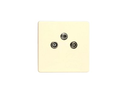 Designová zásuvka Multimediální zásuvka MEDIA SOCKET - 3-modulová TV/rádio a satelit - Bezšroubkový - bílá čokoláda, socket_XEW3RTVS_screwless_white-chocolate