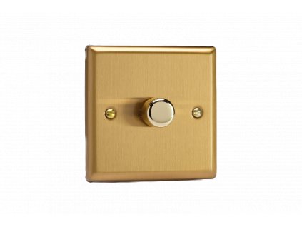 Luxusní stmívaè Rotaèní stmívaè DIMMER - 1-modulový - KLASICKÉ - Kartáèovaná mosaz, HB1