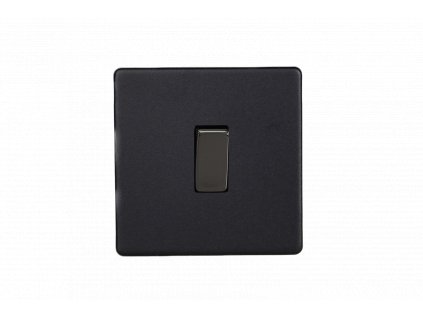 Designový vypínaè Kolébkový vypínaè ROCKER - 1-modulový køíový (è.7) 10A 1-pólový BEZROUBKOVÉ - matnì èerná / èerné (lesklé) iridium, XDY1S.MB