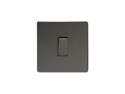 Designový vypínaè Kolébkový vypínaè ROCKER - 1-modulový køíový (è.7) 10A 1-pólový BEZROUBKOVÉ - èerné (lesklé) iridium / èerné (lesklé) iridium, rocker XDI1S screwless black iridium