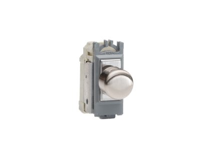 Luxusní stmívaè Rotaèní stmívaè DIMMER - 1-modulový multiway 1-pólový LED V-Pro MODULÁRNÍ - ocel / ocelový knoflík, GJSS
