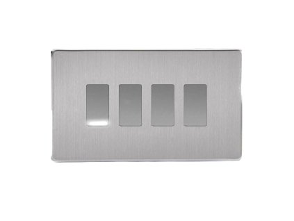 Rámeček PLATE - BEZŠROUBKOVÉ - kartáčovaná ocel, XDSPG4S