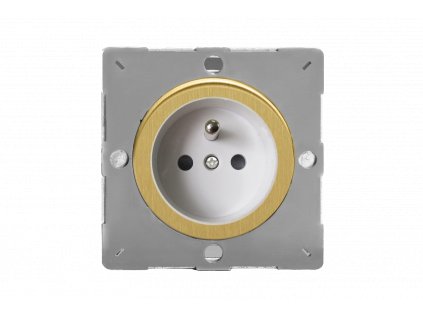 Designová zásuvka Síová zásuvka MAINS SOCKET - 1-modulový 16A èeská PIN BEZROUBKOVÉ - kartáèovaná mosaz / bílá, varigrid-mains-socket_Z1EG4FWB.jpg_brushed-brass