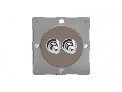 Designový vypínač Páčkový vypínač TOGGLE - 2-modulový schodišťový (č.6); jednosměrný (č.1) 10A 1-pólový MODULÁRNÍ - cínová / chromové páčky, EGT2R removebg preview