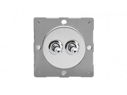 Designový vypínač Páčkový vypínač TOGGLE - 2-modulový schodišťový (č.6); jednosměrný (č.1) 10A 1-pólový MODULÁRNÍ - kartáčovaná ocel / chromové páčky, EGT2S removebg preview