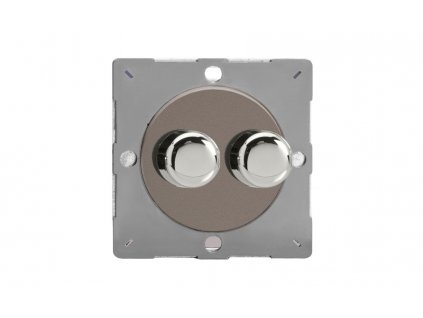 Luxusní stmívač Rotační stmívač DIMMER - 2-modulový schodišťový (č.6) 40-250 W 1.09A 1-pólový MODULÁRNÍ - cínová / leštěný chromový knoflík, EGTP2R removebg preview