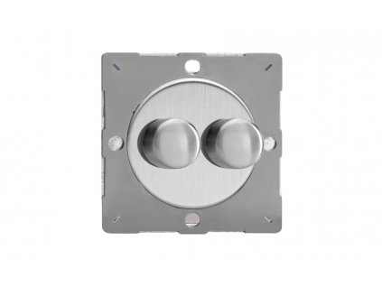Luxusní stmívač Rotační stmívač DIMMER - 2-modulový schodišťový (č.6) 40-250 W 1.09A 1-pólový MODULÁRNÍ - kartáčovaná ocel / ocelový knoflík, EGTP2S removebg preview
