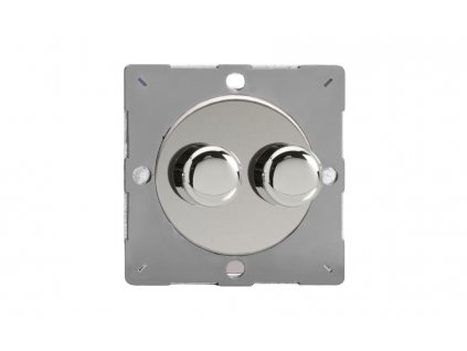 Luxusní stmívač Rotační stmívač DIMMER - 2-modulový schodišťový (č.6) 40-250 W 1.09A 1-pólový MODULÁRNÍ - leštěný chrom / leštěný chromový knoflík, EGTP2C removebg preview