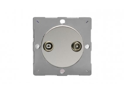 Designová zásuvka Mutimediální zásuvka MEDIA SOCKET - 2-modulový TV/Radio BEZŠROUBKOVÉ - leštěný chrom, EGRTV2C removebg preview