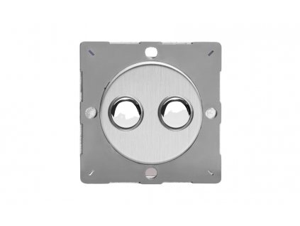 Designový vypínač Tlačítkový vypínač IMPULSE - 2-modulový jednosměrný (č.1) 6A 1-pólový momentový MODULÁRNÍ - kartáčovaná ocel / chromová tlačítka, EGM2S removebg preview (2)