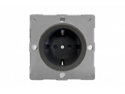 Designová zásuvka Síťová zásuvka MAINS SOCKET - 1-modulový 16A schuko BEZŠROUBKOVÉ - černé (lesklé) iridium / černé (lesklé) iridium, EG5FBI removebg preview