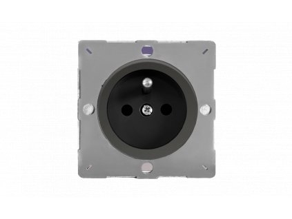 Designová zásuvka Síová zásuvka MAINS SOCKET - 1-modulový 16A èeská PIN BEZROUBKOVÉ - èerné (lesklé) iridium / èerné (lesklé) iridium, EG4FBI removebg preview