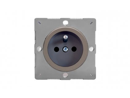 Designová zásuvka Síťová zásuvka MAINS SOCKET - 1-modulový 16A česká PIN BEZŠROUBKOVÉ - cínová / šedá, varigrid-mains-socket_Z1EG4FGR