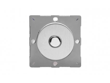 Designový vypínač Tlačítkový vypínač IMPULSE - 1-modulový schodišťový (č.6); jednosměrný (č.1) 6A 1-pólový MODULÁRNÍ - kartáčovaná ocel / chrom tlačítko, EGP1S removebg preview