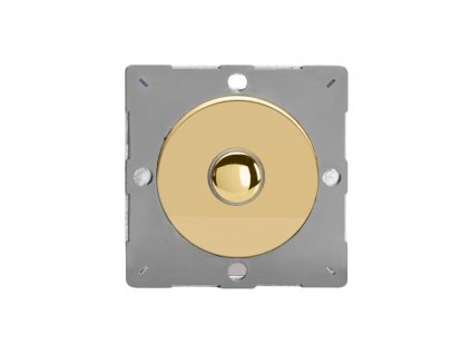 Designový vypínač Tlačítkový vypínač IMPULSE - 1-modulový schodišťový (č.6); jednosměrný (č.1) 6A 1-pólový MODULÁRNÍ - leštěná mosaz / mosazné tlačítko, EGP1V removebg preview