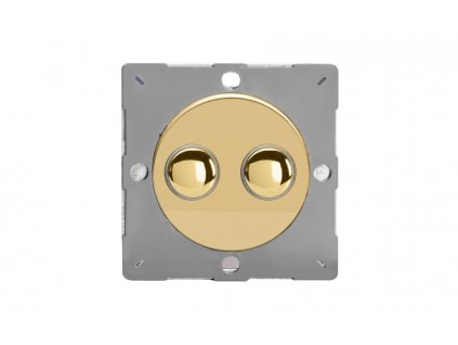 Designový vypínač Tlačítkový vypínač IMPULSE - 2-modulový schodišťový (č.6); jednosměrný (č.1) 6A 1-pólový MODULÁRNÍ - leštěná mosaz / mosazná tlačítka, EGP2V removebg preview