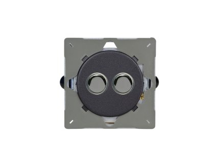 Designový vypínač Tlačítkový vypínač IMPULSE - 2-modulový schodišťový (č.6); jednosměrný (č.1) 6A 1-pólový MODULÁRNÍ - matně černá / černé (lesklé) iridium, EGP2Y.MB removebg preview