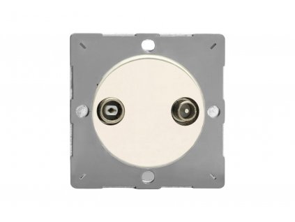 Designová zásuvka Mutimediální zásuvka MEDIA SOCKET - 2-modulový TV/Radio BEZROUBKOVÉ - matnì bílá, varigrid socket Z1EGRTV2Y.MW