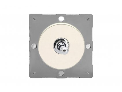 Designový vypínač Páčkový vypínač TOGGLE - 1-modulový schodišťový (č.6); jednosměrný (č.1) 10A 1-pólový MODULÁRNÍ - matně bílá / chromová páčka, varigrid toggle Z1EGT1Y.MW