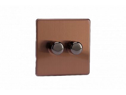 Luxusní stmívaè Rotaèní stmívaè DIMMER - 2-modulový - BEZROUBKOVÉ - Kartáèovaný bronz, JDYP252S.BZ