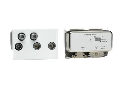 Designová zásuvka Mutimediální zásuvka MEDIA SOCKET - 5-modulový TV/Radio MODULÁRNÍ - bílá / bílá, Z2G5XW