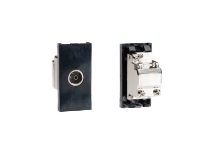 Designová zásuvka Mutimediální zásuvka MEDIA SOCKET - 1-modulový TV/Radio MODULÁRNÍ - černá / černý, Z2G8RB