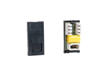 Designová zásuvka Mutimediální zásuvka MEDIA SOCKET - 1-modulový PABX MODULÁRNÍ - černá / černý, Z2GPABXB