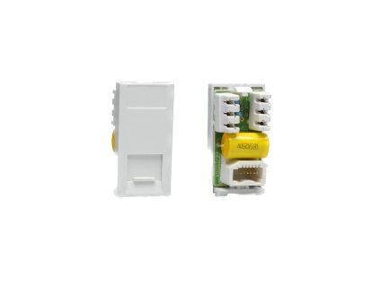 Designová zásuvka Mutimediální zásuvka MEDIA SOCKET - 1-modulový PABX MODULÁRNÍ - bílá / bílá, Z2GPABXW