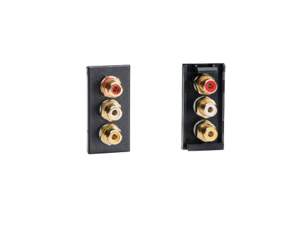 Designová zásuvka Mutimediální zásuvka MEDIA SOCKET - 3-modulový Triple Phono (RCA) MODULÁRNÍ - èerná / èerný, Z2GPH3B