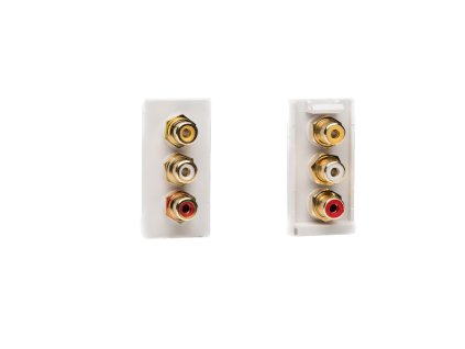 Designová zásuvka Mutimediální zásuvka MEDIA SOCKET - 3-modulový Triple Phono (RCA) MODULÁRNÍ - bílá / bílá, Z2GPH3W