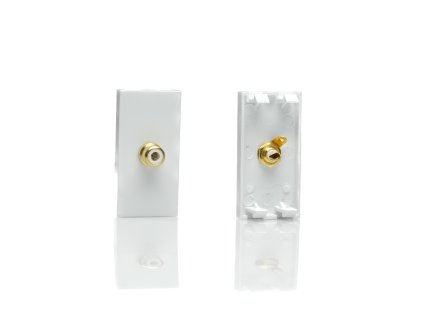 Designová zásuvka Mutimediální zásuvka MEDIA SOCKET - 1-modulový Single Phono (RCA) MODULÁRNÍ - bílá / bílá, Z2GPHW