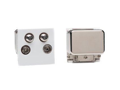 Designová zásuvka Mutimediální zásuvka MEDIA SOCKET - 4-modulový TV/Radio MODULÁRNÍ - bílá / bílá, Z2GQUAW