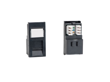 Designová zásuvka Mutimediální zásuvka MEDIA SOCKET - 1-modulový RJ11 MODULÁRNÍ - černá / černý, Z2GRJ11B