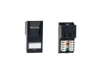 Designová zásuvka Mutimediální zásuvka MEDIA SOCKET - 1-modulový RJ45 Cat 6 MODULÁRNÍ - černá / černý, Z2GRJ456B