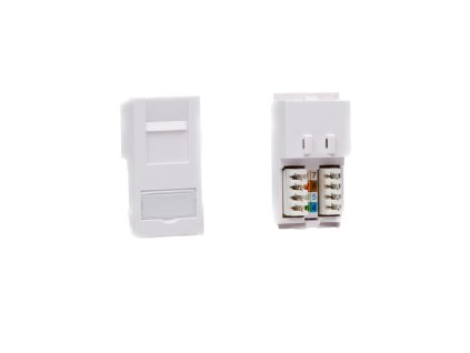 Designová zásuvka Mutimediální zásuvka MEDIA SOCKET - 1-modulový RJ45 Cat 6 MODULÁRNÍ - bílá / bílá, Z2GRJ456W
