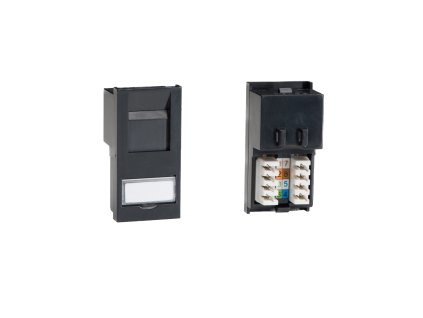 Designová zásuvka Mutimediální zásuvka MEDIA SOCKET - 1-modulový RJ45 Cat 5e MODULÁRNÍ - černá / černý, Z2GRJ45B