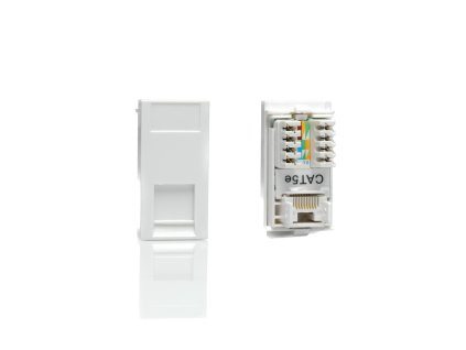 Designová zásuvka Mutimediální zásuvka MEDIA SOCKET - 1-modulový RJ45 Cat 5e MODULÁRNÍ - bílá / bílá, Z2GRJ45W