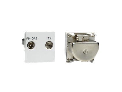 Designová zásuvka Mutimediální zásuvka MEDIA SOCKET - 2-modulový TV/Radio MODULÁRNÍ - bílá / bílá, Z2GTVFMW