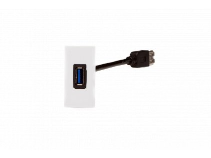 Designová zásuvka Síťová zásuvka MAINS SOCKET - 1-modulový USB nabíječka MODULÁRNÍ - bílá / bílá, Z2GUSBAW