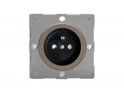 Designová zásuvka Síťová zásuvka MAINS SOCKET - 1-modulový 16A česká PIN MODULÁRNÍ - cínová / černý, Z1EG4FBR