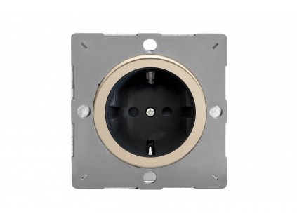 Designová zásuvka Síťová zásuvka MAINS SOCKET - 1-modulový 16A schuko MODULÁRNÍ - satén / černý, varigrid mains socket Z1EG5FBN