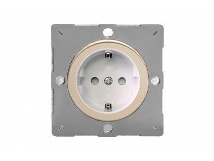 Designová zásuvka Síťová zásuvka MAINS SOCKET - 1-modulový 16A schuko MODULÁRNÍ - satén / bílá, varigrid mains socket Z1EG5FWN