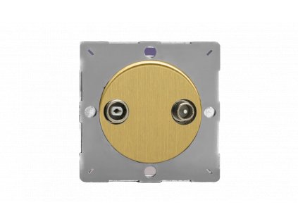 Designová zásuvka Mutimediální zásuvka MEDIA SOCKET - 2-modulový TV/Radio MODULÁRNÍ - kartáèovaná mosaz, EGRTV3B