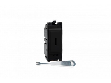 Designový vypínač Kolébkový vypínač ROCKER - 1-modulový jednosměrný (č.1) 20A 2-pólový MODULÁRNÍ - černá / černý, G201DKB