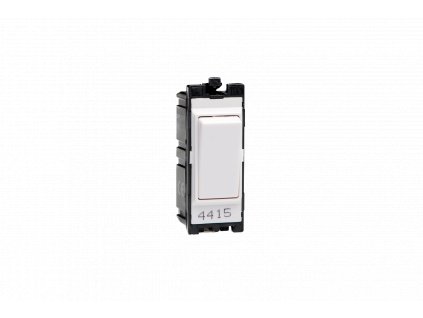 Designový vypínač Kolébkový vypínač ROCKER - 1-modulový jednosměrný (č.1) 20A 2-pólový MODULÁRNÍ - bílá / bílá kolébka, G102SW